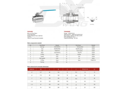 3-PC BALL VALVE 3-PC BALL VALVE